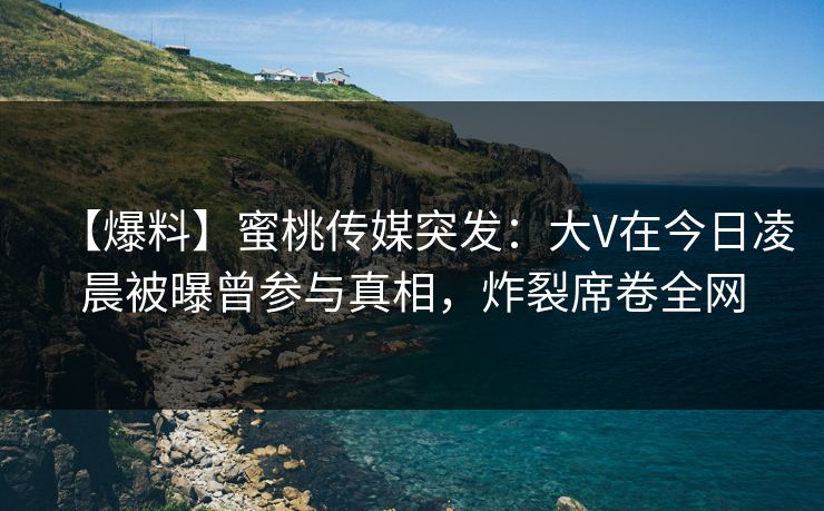 【爆料】蜜桃传媒突发：大V在今日凌晨被曝曾参与真相，炸裂席卷全网