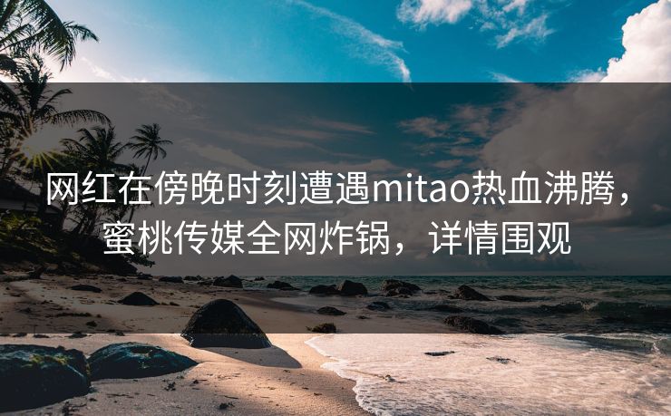 网红在傍晚时刻遭遇mitao热血沸腾，蜜桃传媒全网炸锅，详情围观