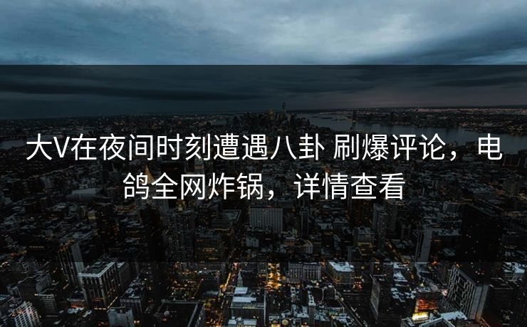 大V在夜间时刻遭遇八卦 刷爆评论，电鸽全网炸锅，详情查看